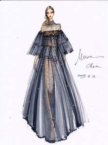 手绘插画中的华美礼服 时装艺术与生活美学的交织