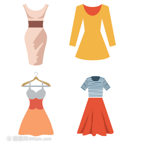 女装服饰图案的矢量创意 解析现代图标与插画中的风雅表达